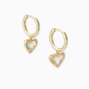 Ari Heart Huggie Earrings Dichroic Glass